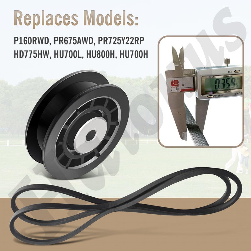 Haiouus (2) 587973001 (1) 587969201 Pulleys - 580364609 Belt & Pulleys Kit Compatible With Husqvarna A-WD Belt Repair kit, for Husqvarna L 321AHX, L 321AH, Pulleys replaces 580364603 (Pulleys Belt Kit) - Image 4